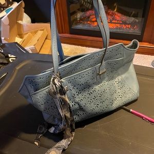 Coach leather bag with scarf